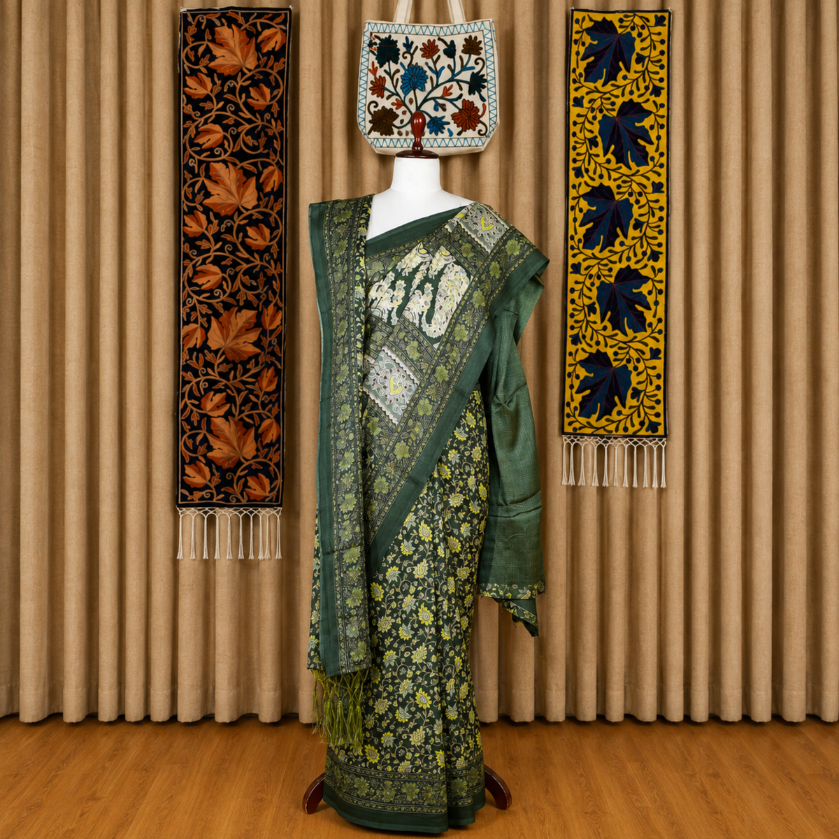 Kashmiri Jamawar Silk Black Saree by Kashlure