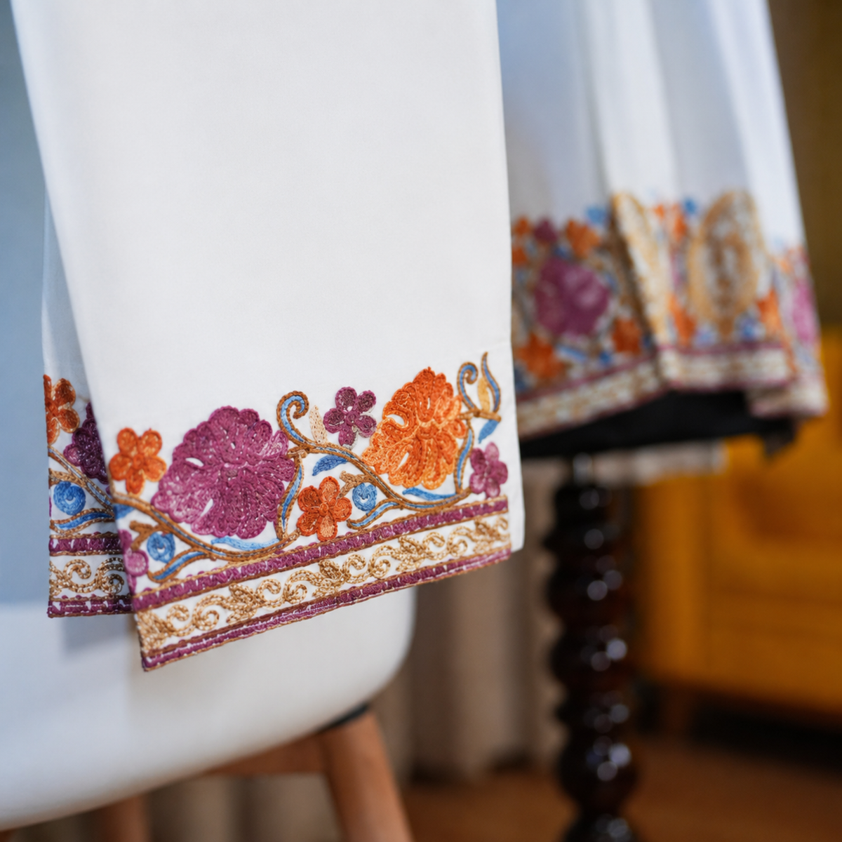 Aari Embroidered Premium Kurta with Palazzo Co-Ord Set | Kashlure