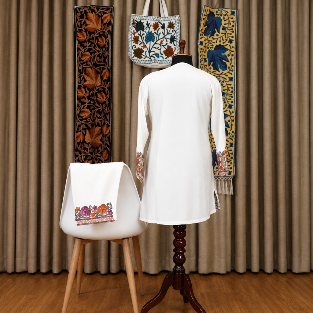 Aari Embroidered Premium Kurta with Palazzo Co-Ord Set | Kashlure