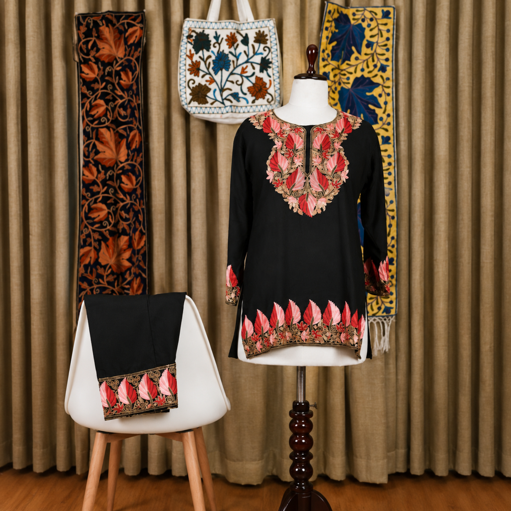 Aari Embroidered Premium Kurta with Palazzo Co-Ord Set | Kashlure