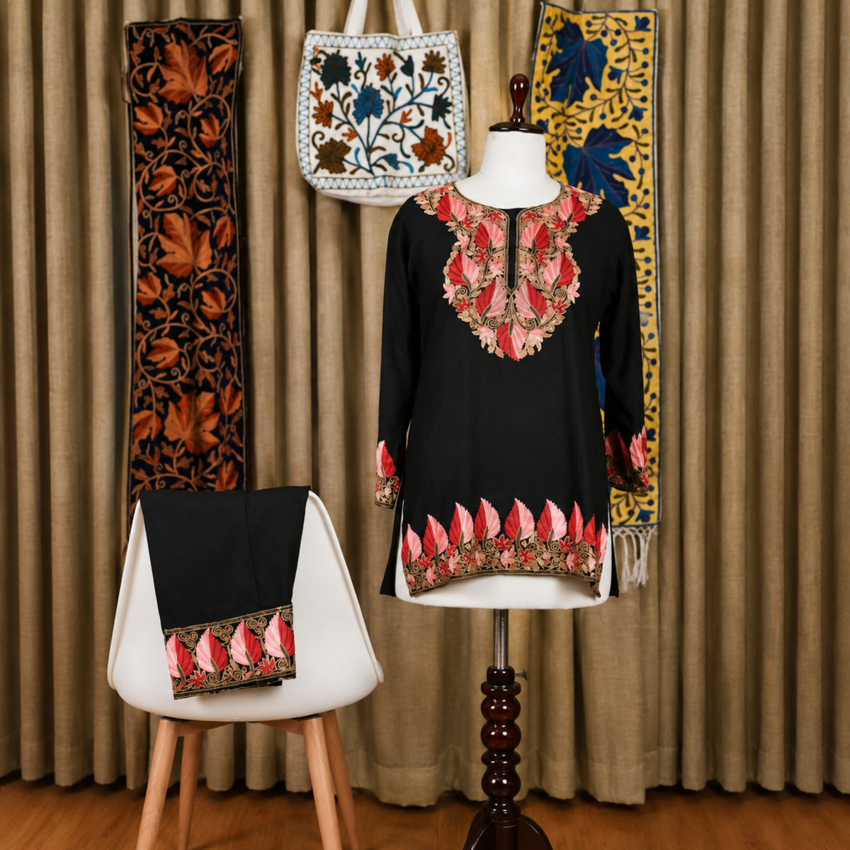 Aari Embroidered Premium Kurta with Palazzo Co-Ord Set | Kashlure