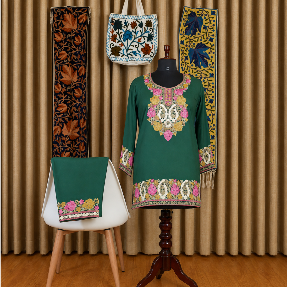 Aari Embroidered Premium Kurta with Palazzo Co-Ord Set | Kashlure