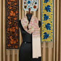 Gray and Pastel Vine Kani Jamawar Stole | Kashlure