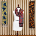 Kashlure Pure Kashmiri Fine Wool Kani Shawl - Chocolate Brown & Jewel Tones