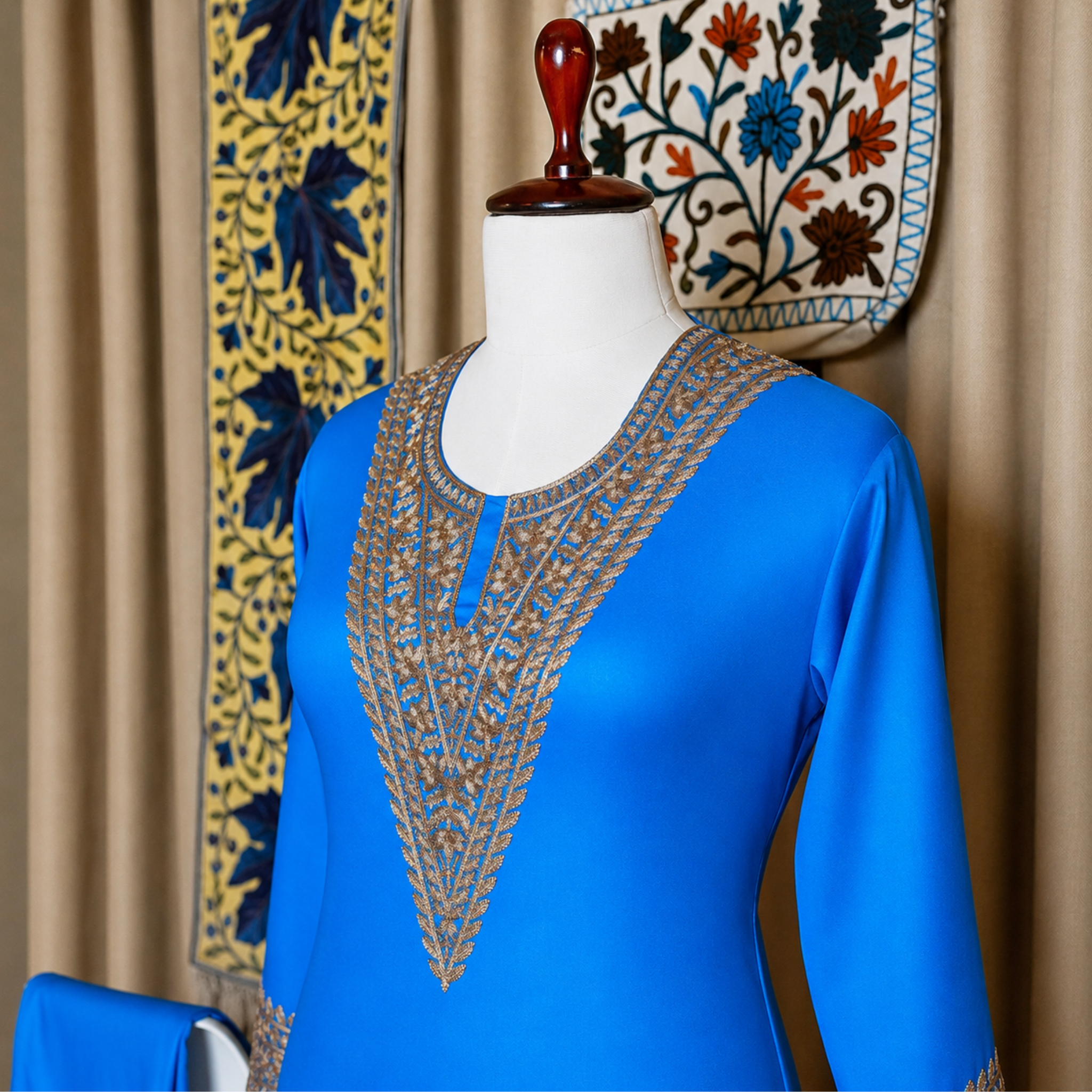 Aari Embroidered Kurta with Palazzo Co-Ord Set | Kashlure (Copy)