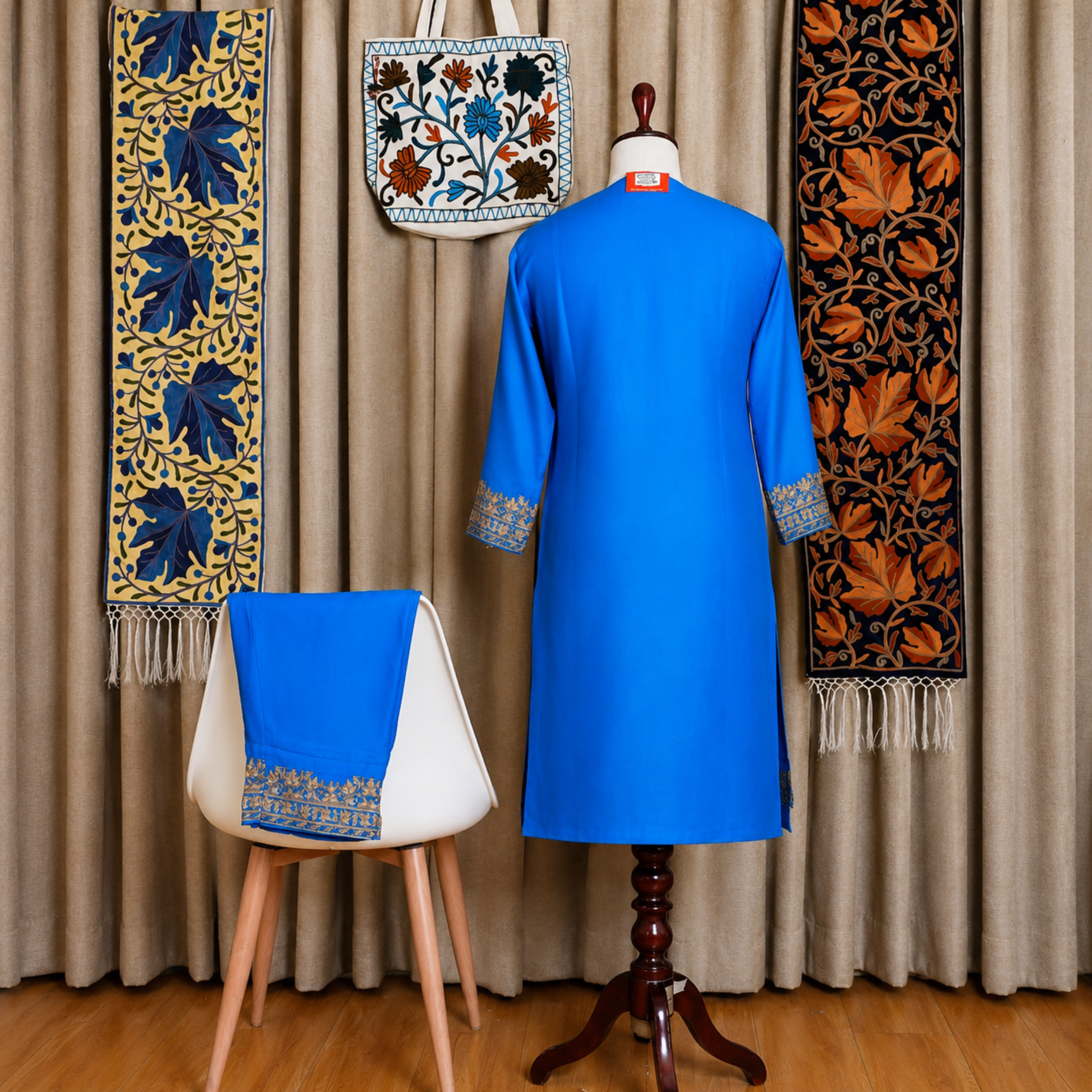 Aari Embroidered Kurta with Palazzo Co-Ord Set | Kashlure (Copy)
