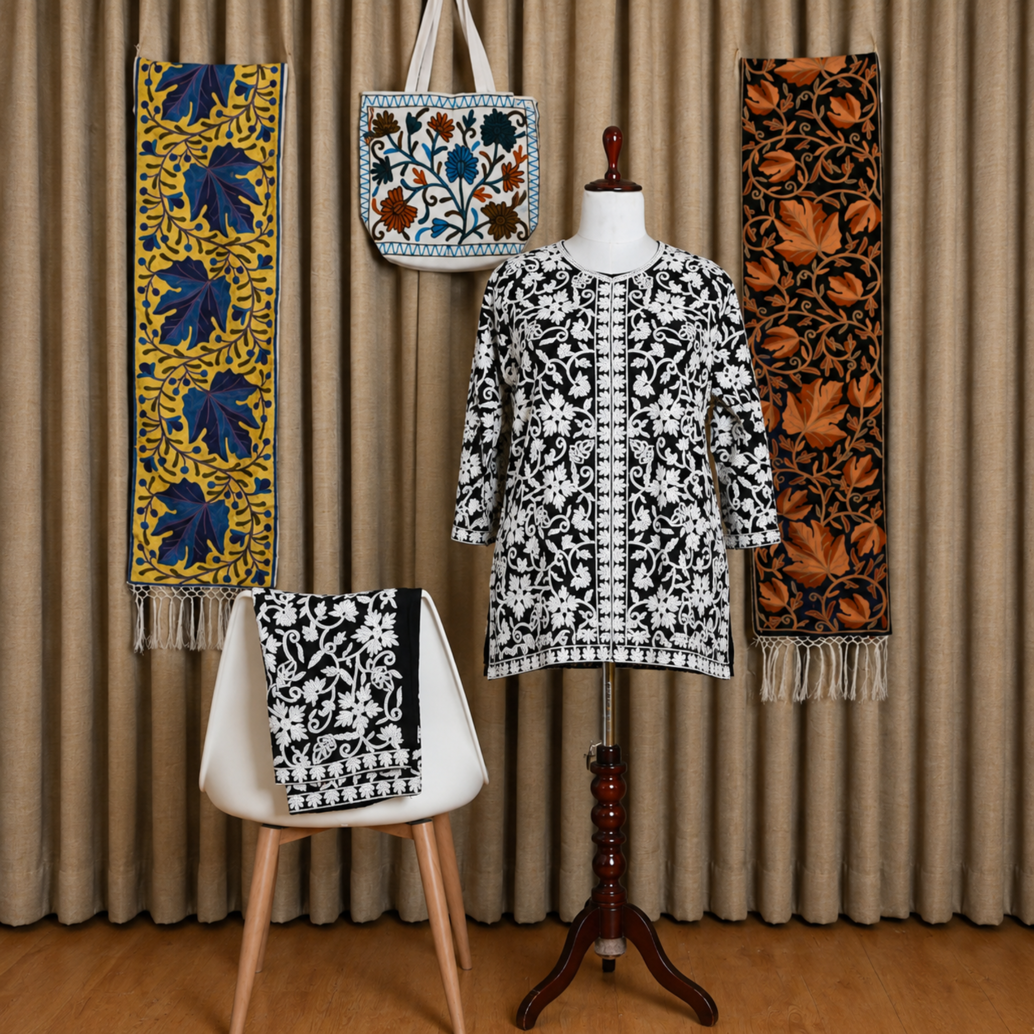Aari Embroidered Kurta with Palazzo Co-Ord Set | Kashlure (Copy) (Copy) (Copy)