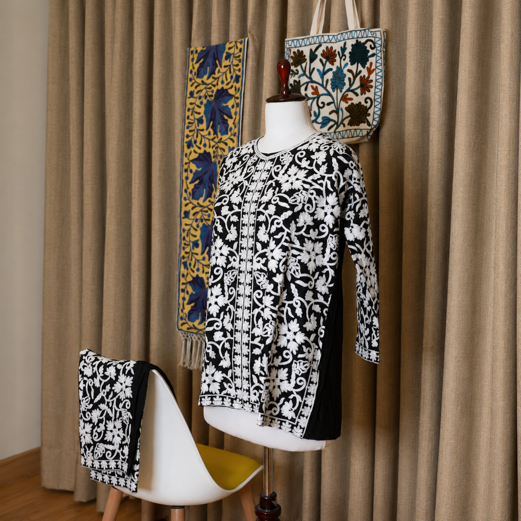 Aari Embroidered Kurta with Palazzo Co-Ord Set | Kashlure (Copy) (Copy) (Copy)