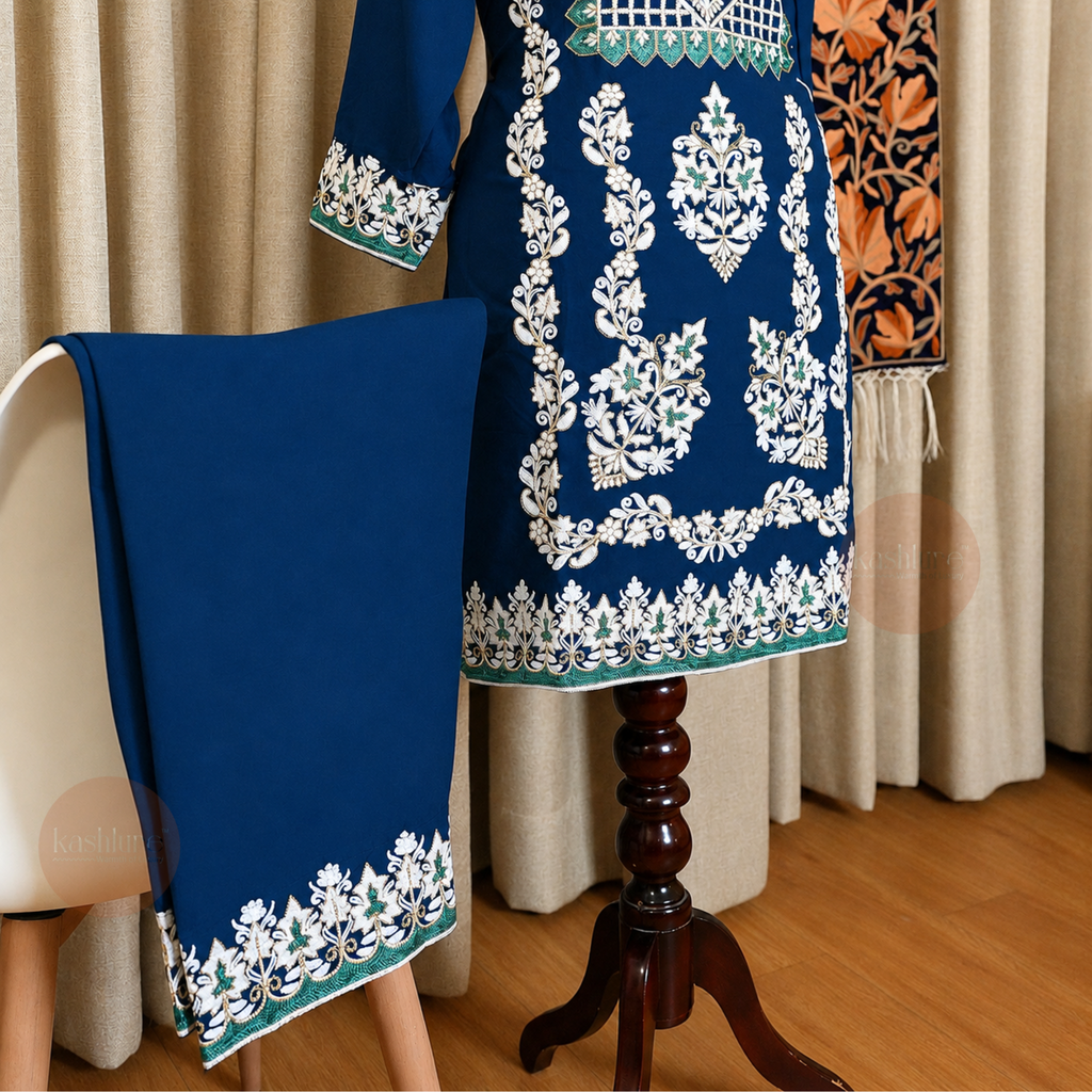 Aari Embroidered Kurta with Palazzo Co-Ord Set | Kashlure