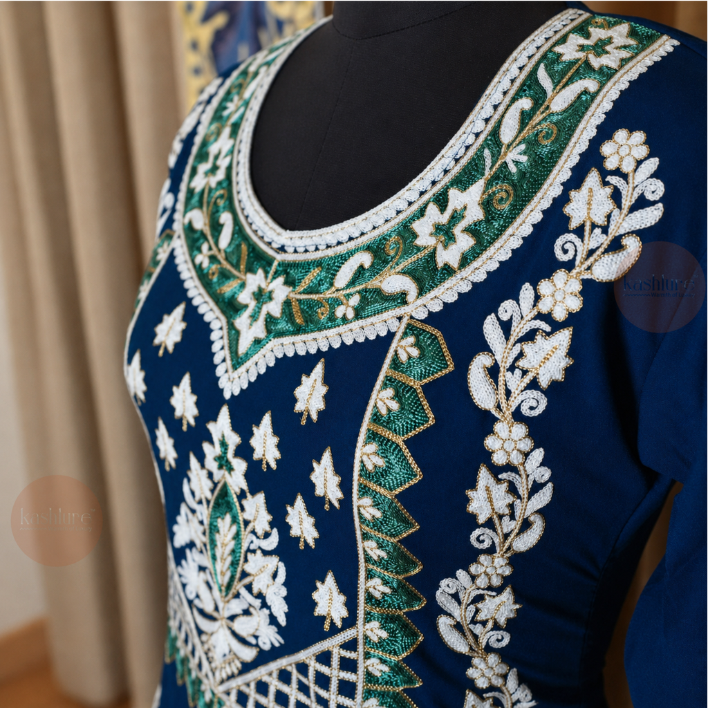 Aari Embroidered Kurta with Palazzo Co-Ord Set | Kashlure