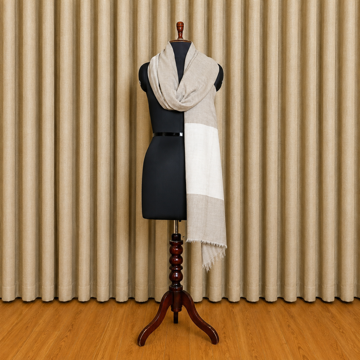 Kashlure Pure Pashmina Check Shawl