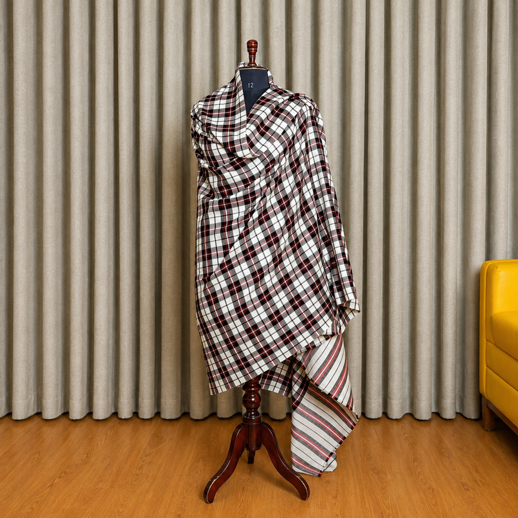 Kashlure Pure Pashmina Multicolor Checked Stole