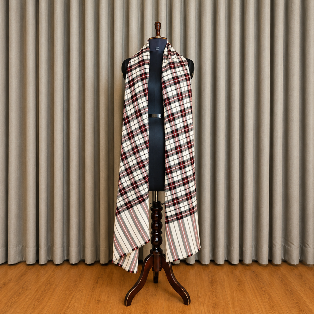 Kashlure Pure Pashmina Multicolor Checked Stole