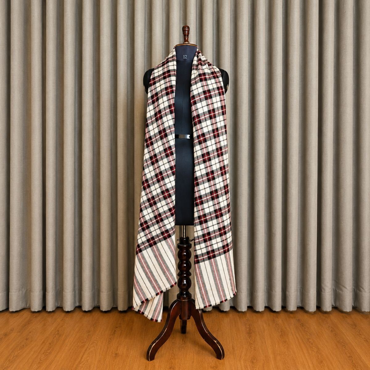 Kashlure Pure Pashmina Multicolor Checked Stole