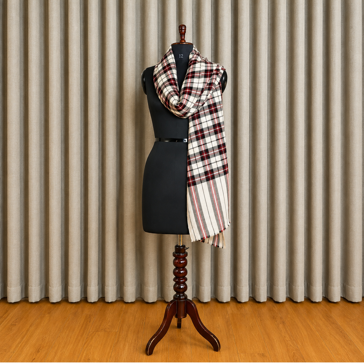 Kashlure Pure Pashmina Multicolor Checked Stole