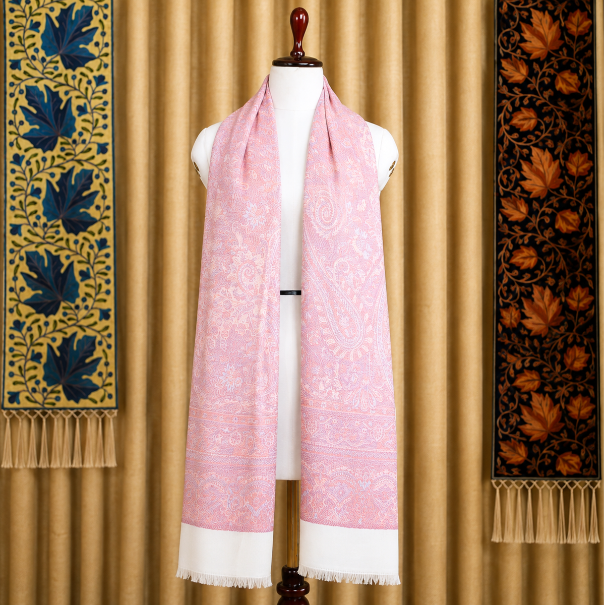 Kashlure Baby Pink Kashmiri Jamawar Stole