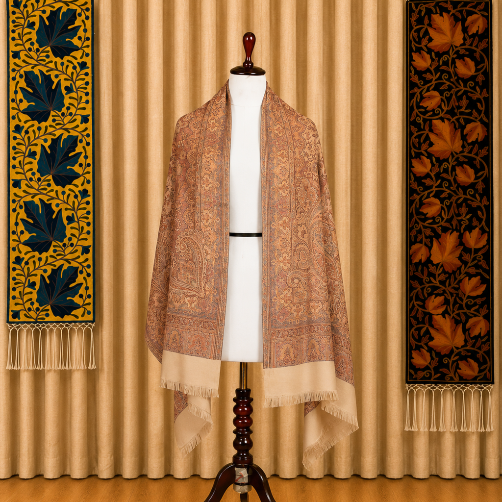 Kashlure Baby Pink Kashmiri Jamawar Stole