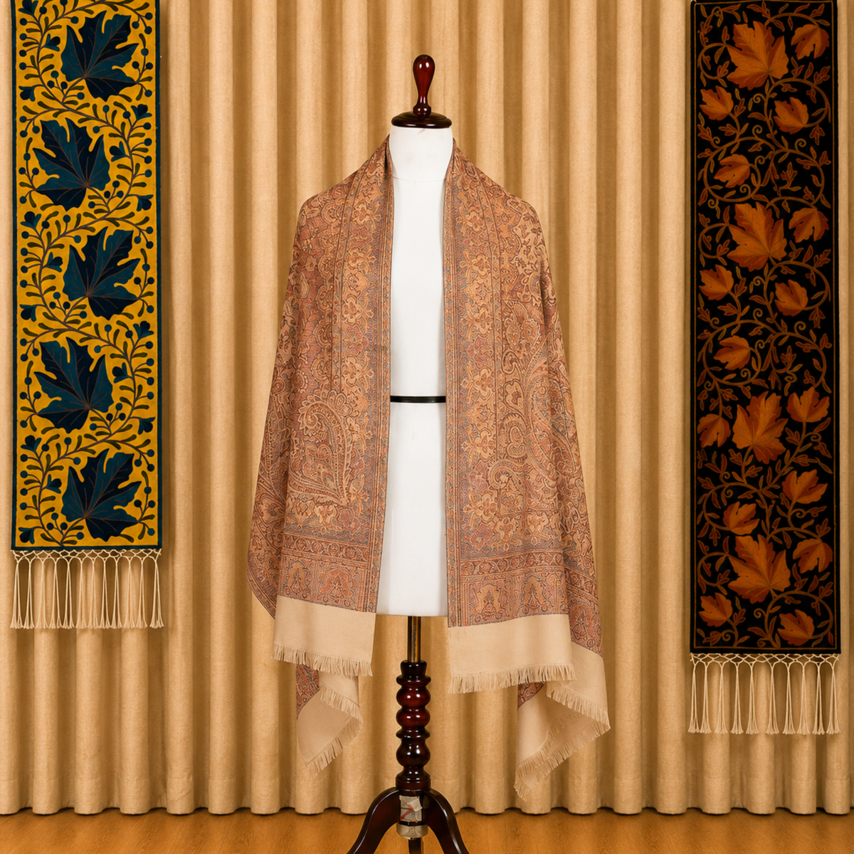 Kashlure Baby Pink Kashmiri Jamawar Stole