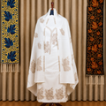 Off-White and Beige Floral Kani Kashmiri Suit Set
